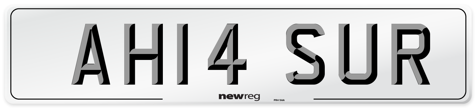 AH14 SUR Number Plate from New Reg